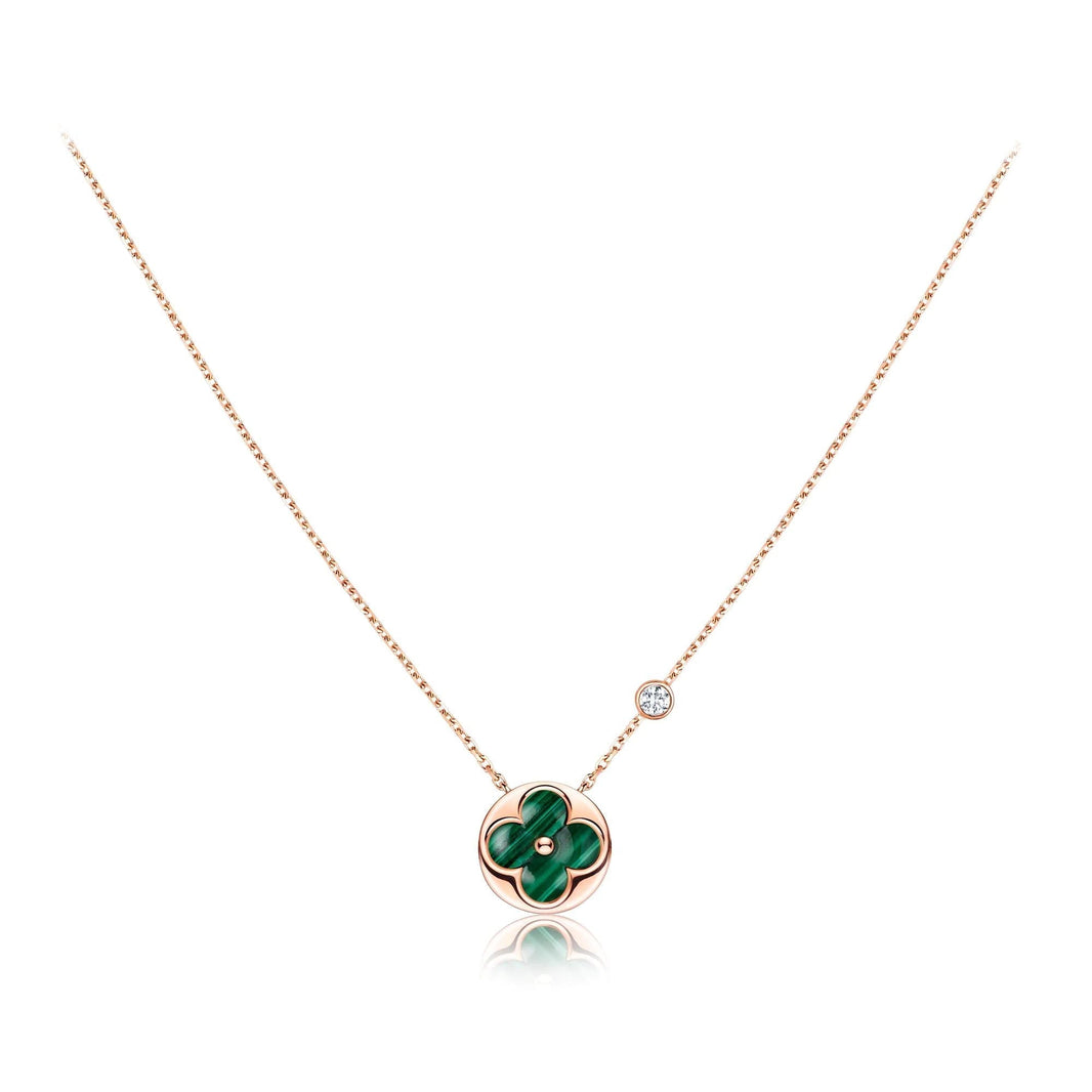 [Amore Jewels]SUN PEDANT PINK GOLD 1 DIAMOND NECKLACE