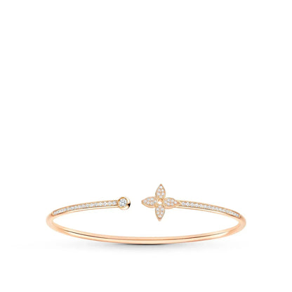 [Amore Jewels]IDYLLE PINK GOLD OPEN BRACELET DIAMOND PAVED