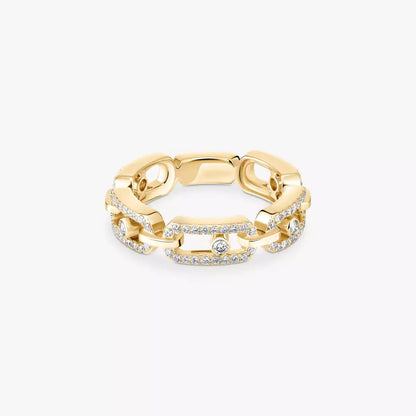 [Amore Jewels]Move Link Pave_-Set Diamond Ring in Gold
