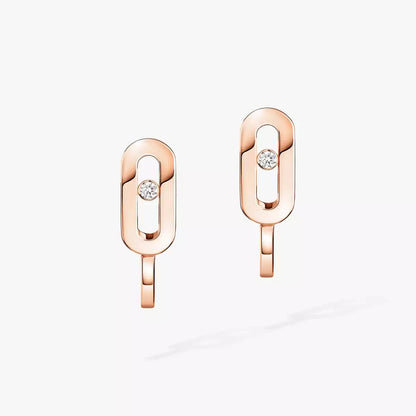 [Amore Jewels]Diamond Mini Hoop Earrings Move Classique