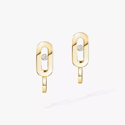 [Amore Jewels]Diamond Mini Hoop Earrings Move Classique