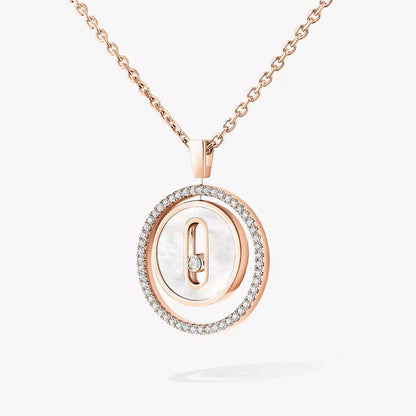[Amore Jewels]Lucky Move Diamond Necklace in Rose Gold and White Mother-of-Pearl