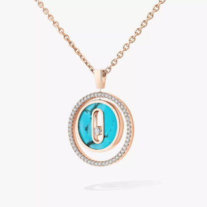 [Amore Jewels]Lucky Move Diamond Necklace in Rose Gold and White Mother-of-Pearl