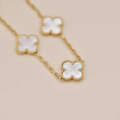 [Amore Jewels]CLOVER WHITE PEARL MOP 5 MOTIF BRACELET COLLECTION