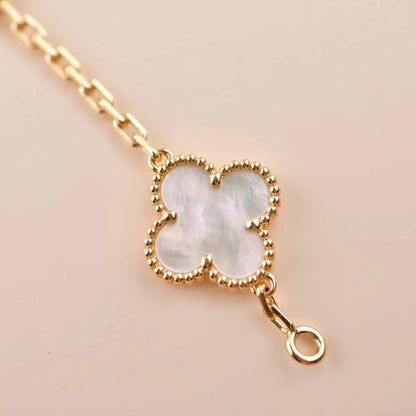 [Amore Jewels]CLOVER WHITE PEARL MOP 5 MOTIF BRACELET COLLECTION