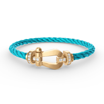 [Amore Jewels]FORCE LARGE HORSESHOE HALF DIAMOND BRACELET GOLD