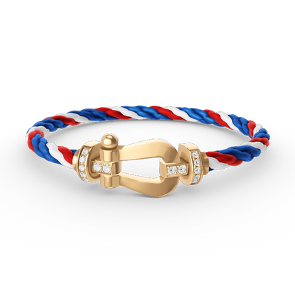 [Amore Jewels]FORCE LARGE HORSESHOE HALF DIAMOND BRACELET GOLD