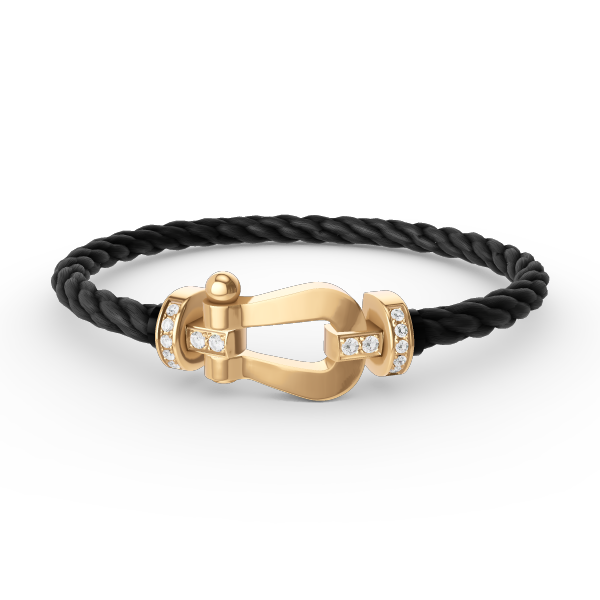 [Amore Jewels]FORCE LARGE HORSESHOE HALF DIAMOND BRACELET GOLD