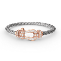 [Amore Jewels]FORCE LARGE HORSESHOE FULL DIAMOND BRACELET ROSE GOLD
