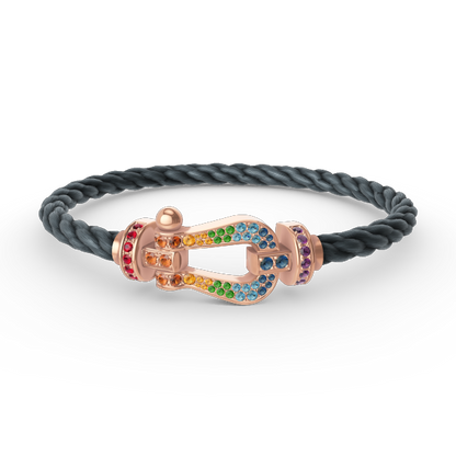[Amore Jewels]FORCE LARGE HORSESHOE  COLORED DIAMOND BRACELET ROSE GOLD