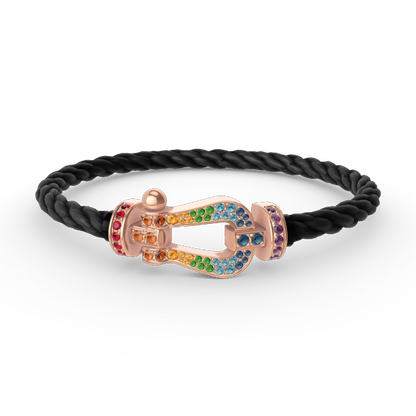 [Amore Jewels]FORCE LARGE HORSESHOE  COLORED DIAMOND BRACELET ROSE GOLD