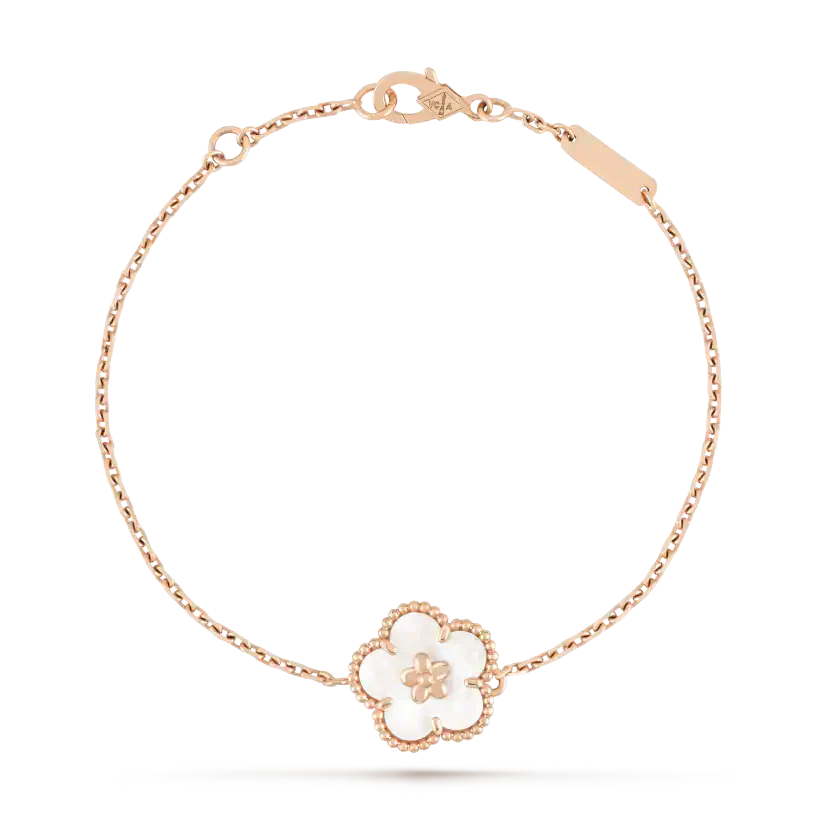 [Amore Jewels]LUCKY WHITE MOP PLUM BLOSSOM  BRACELET