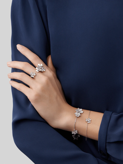 [Amore Jewels]FRIVOLE SILVER FLOWER DIAMOND BRACELET
