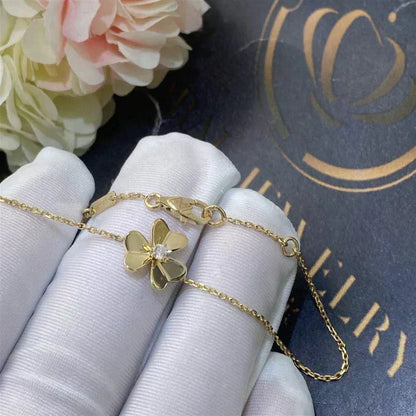 [Amore Jewels]FRIVOLE GOLD FLOWER PINK MALACHITE BRACELET