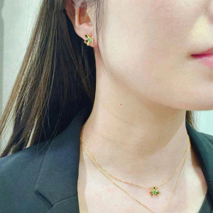 [Amore Jewels]FRIVOLE  FLOWER MALACHITE EARRINGS