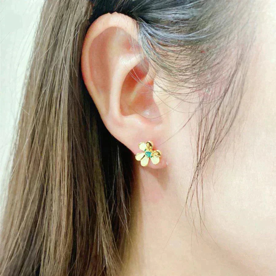 [Amore Jewels]FRIVOLE  FLOWER MALACHITE EARRINGS