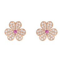[Amore Jewels]FRIVOLE PINK GOLD FLOWER DIAMOND EARRINGS