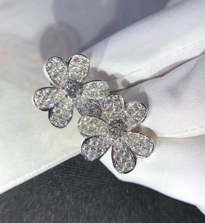 [Amore Jewels]FRIVOLE SILVER FLOWER DIAMOND EARRINGS