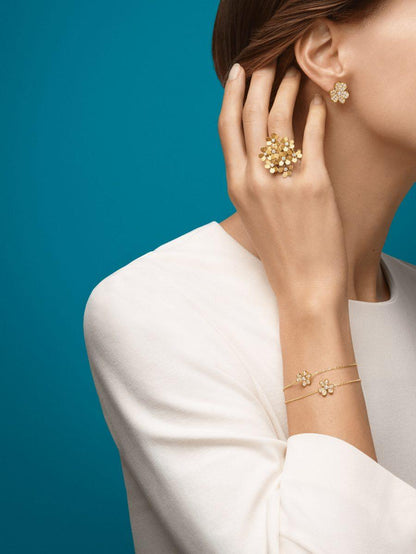 [Amore Jewels]FRIVOLE GOLD FLOWER DIAMOND EARRINGS