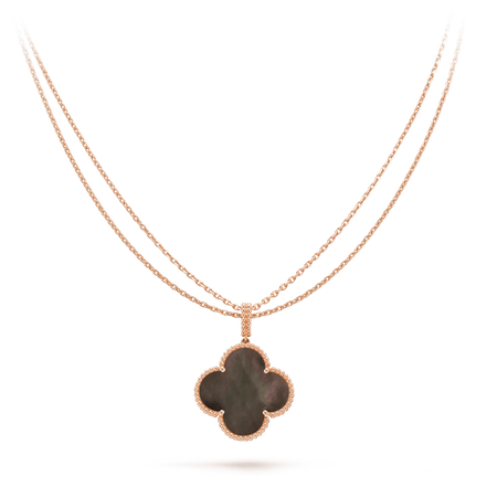 [Amore Jewels]CLOVER 25MM GOLD DARK MOP BIG CLOVER NECKLACE
