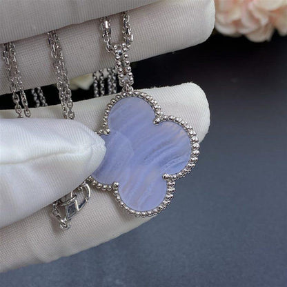 [Amore Jewels]CLOVER SILVER CHALCEDONY BIG CLOVER NECKLACE