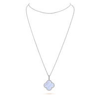 [Amore Jewels]CLOVER SILVER CHALCEDONY BIG CLOVER NECKLACE