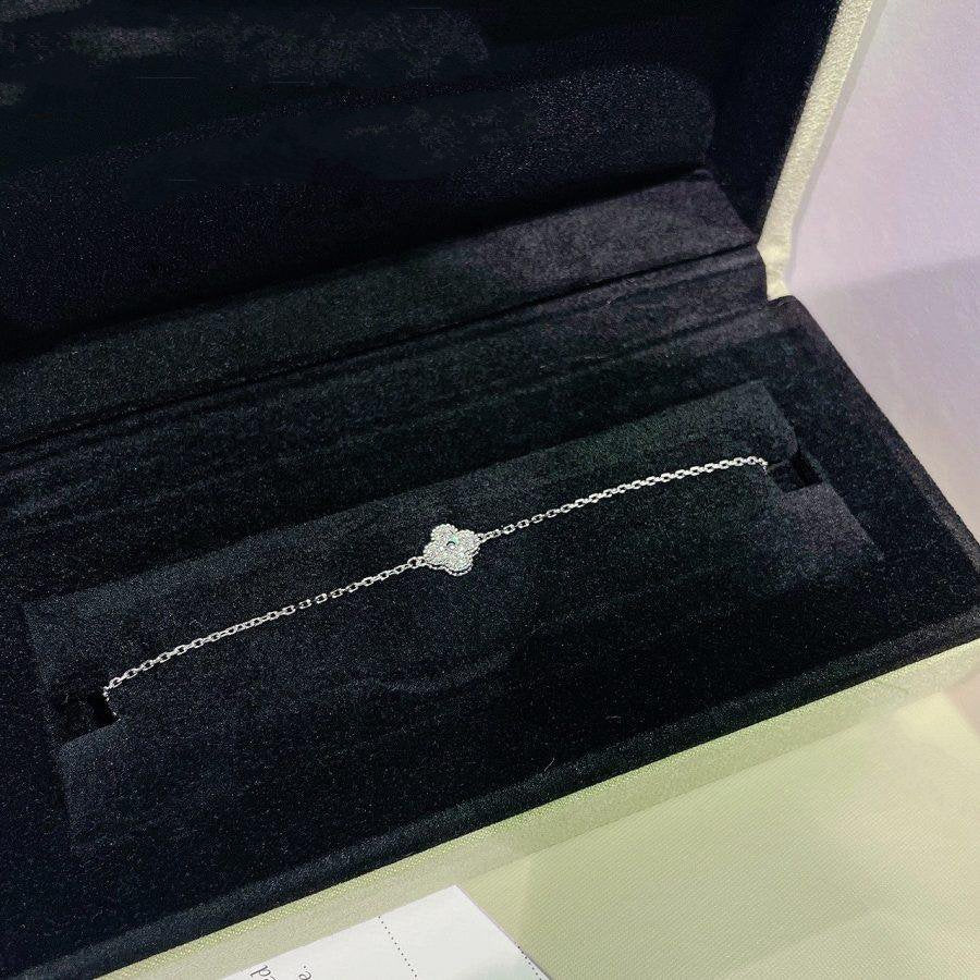 [Amore Jewels]CLOVER  SINGLE FLOWER BRACELET SILVER