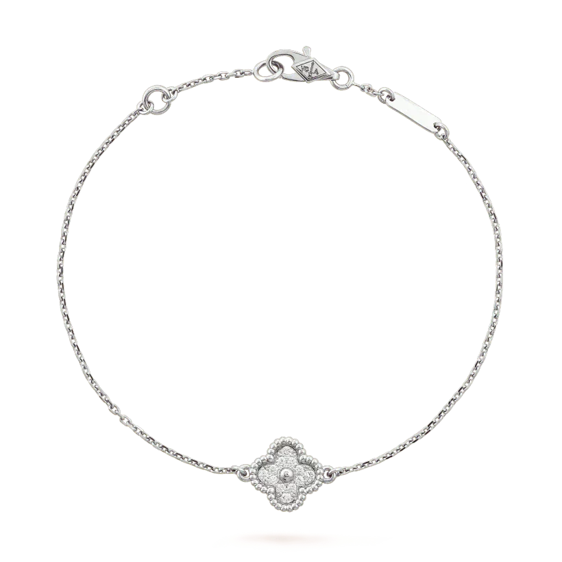 [Amore Jewels]CLOVER  SINGLE FLOWER BRACELET SILVER