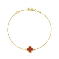[Amore Jewels]CLOVER  CARNELIAN SINGLE FLOWER BRACELET