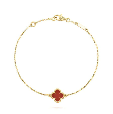[Amore Jewels]CLOVER  CARNELIAN SINGLE FLOWER BRACELET