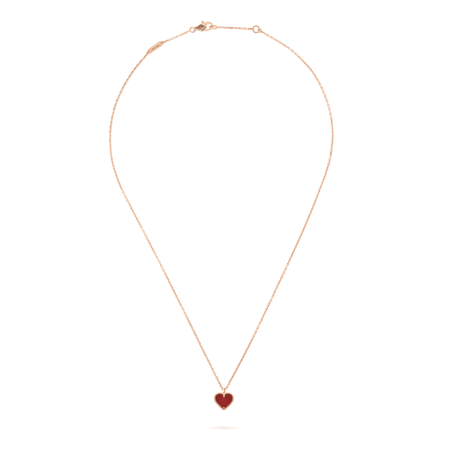 [Amore Jewels]SWEET CLOVER CARNELIAN HEART NECKLACE