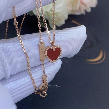 [Amore Jewels]SWEET CLOVER CARNELIAN HEART NECKLACE
