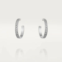 [Amore Jewels]LOVE DIAMOND SILVER HOOP EARRINGS