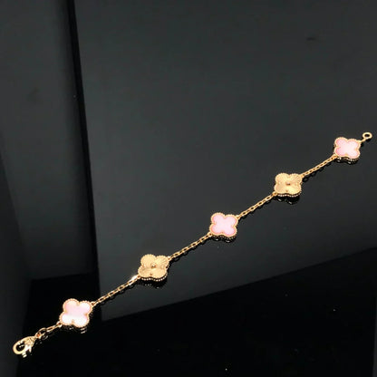 [Amore Jewels] CLOVER 5 MOTIFS  PINK MOP BRACELET COLLECTION