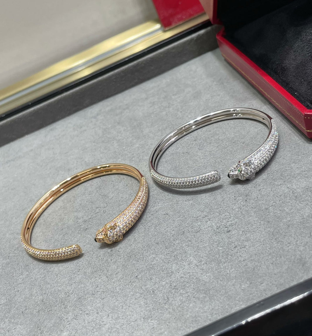 [Amore Jewels]PANTHERE FULL DIAMOND OPEN BRACELET