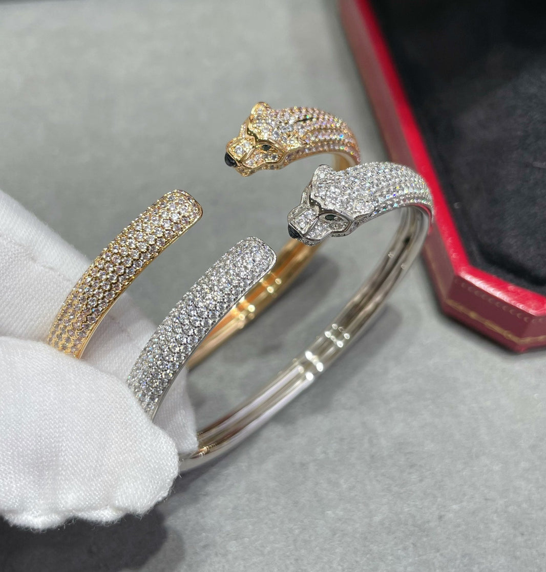 [Amore Jewels]PANTHERE FULL DIAMOND OPEN BRACELET