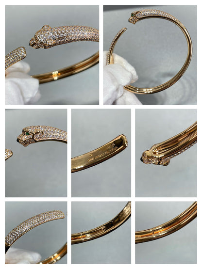 [Amore Jewels]PANTHERE FULL DIAMOND OPEN BRACELET