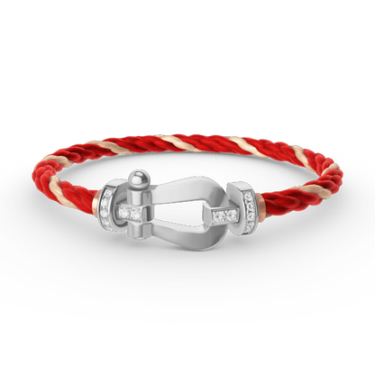[Amore Jewels]FORCE LARGE HORSESHOE HALF DIAMOND BRACELET SILVER