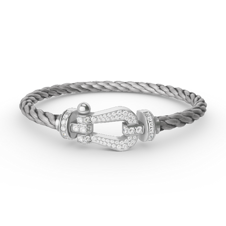 [Amore Jewels]FORCE LARGE HORSESHOE FULL DIAMOND BRACELET SILVER