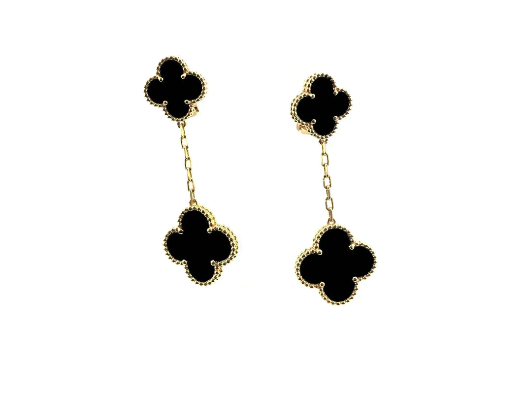 [Amore Jewels]CLOVER 2 MOTIFS  EARRINGS (MULTIPLE CHOICESC