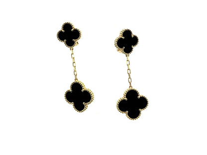 [Amore Jewels]CLOVER 2 MOTIFS  EARRINGS (MULTIPLE CHOICESC
