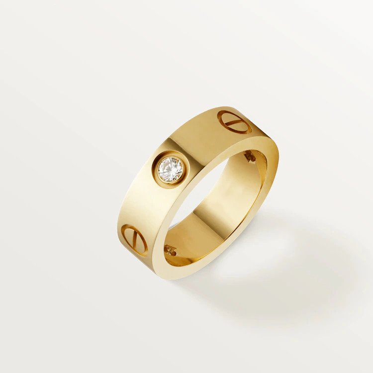 [Amore Jewels]LOVE RING 5.5MM 3 DIAMONDS PINK GOLD