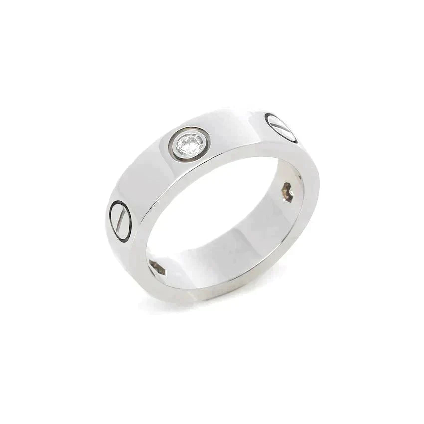 [Amore Jewels]LOVE RING 5.5MM 3 DIAMONDS SILVER