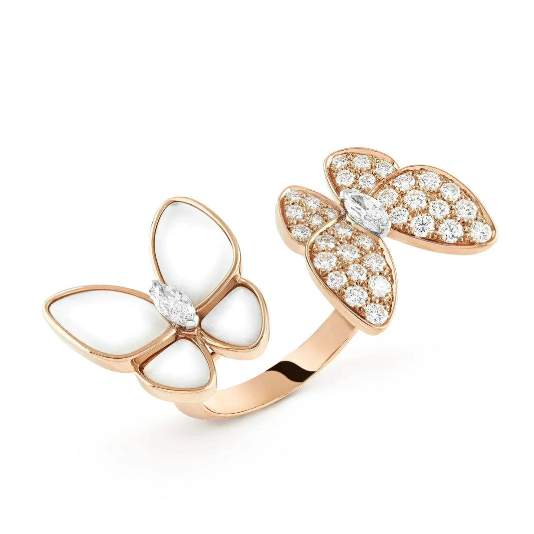 [Amore Jewels]TWIN BUTTERFLY DIAMOND MOP RING