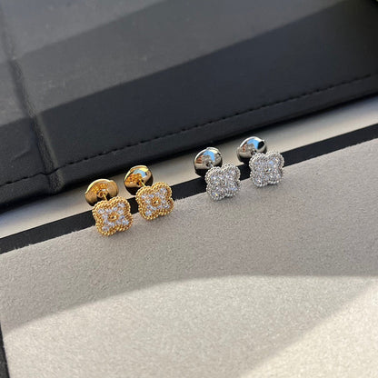 [Amore Jewels]CLOVER MINI DIAMOND STUD EARRINGS